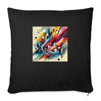 Living Harmony - Abstract Painting - Sofa pillowcase 17,3'' x 17,3'' (45 x 45 cm) - black - Front