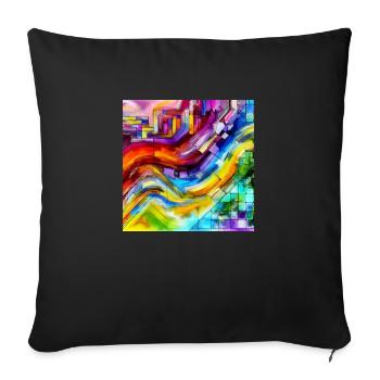 Modern Radiance - Abstract Painting - Sofa pillowcase 17,3'' x 17,3'' (45 x 45 cm) - black - Front