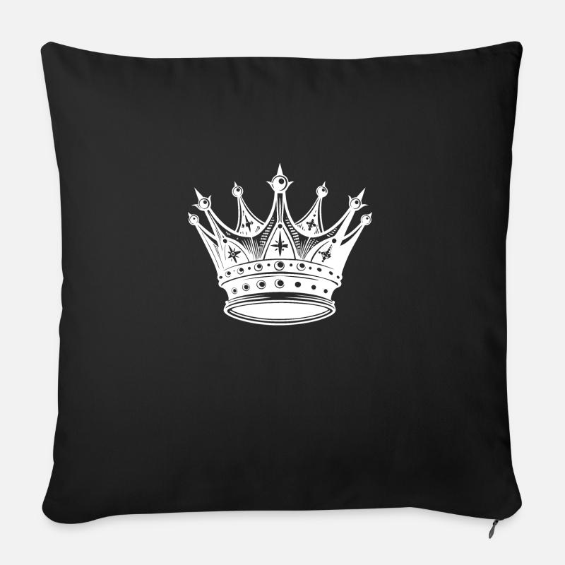 Couronne - Housse de coussin décorative 45 x 45 cm - noir