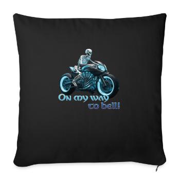 Biker Skeleton 06 2024 A 02 - Sofa pillowcase 17,3'' x 17,3'' (45 x 45 cm) - black - Front