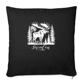 Suède Suède Viking Nordique Scandinavie Solstice d’été - Housse de coussin décorative 45 x 45 cm - noir - Devant