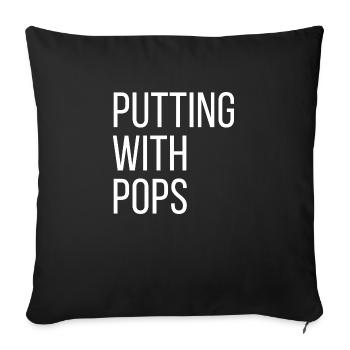 Putting With Pops - Golf Design - Sofa pillowcase 17,3'' x 17,3'' (45 x 45 cm) - black - Front