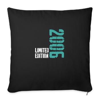 Né en 2006 - Vintage 2006 Anniversaire Rétro - Housse de coussin décorative 45 x 45 cm - noir - Devant