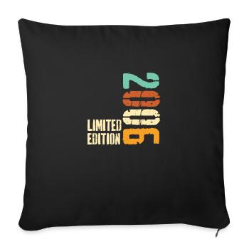 Né en 2006 - Vintage 2006 Anniversaire Rétro - Housse de coussin décorative 45 x 45 cm - noir - Devant