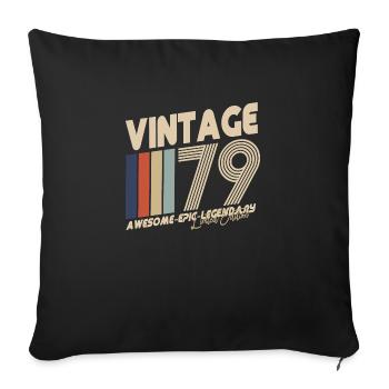 1979 - Sofa pillowcase 17,3'' x 17,3'' (45 x 45 cm) - black - Front