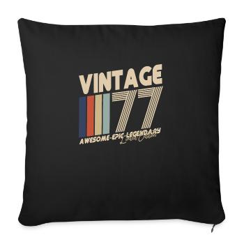 1977 - Sofa pillowcase 17,3'' x 17,3'' (45 x 45 cm) - black - Front