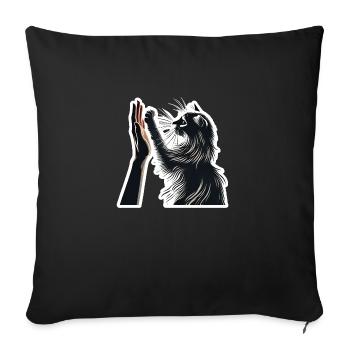 Amoureux des chats - Housse de coussin décorative 45 x 45 cm - noir - Devant