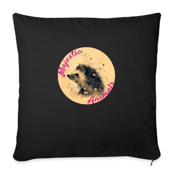 Majestic Animals: Cute Little Hedgehog - Sofa pillowcase 17,3'' x 17,3'' (45 x 45 cm) - black - Front