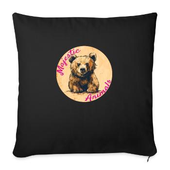 Majestic Animals: Cute Bear Cub - Sofa pillowcase 17,3'' x 17,3'' (45 x 45 cm) - black - Front
