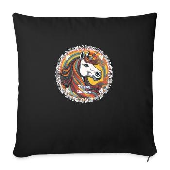 Trippy Unicorn - Sofakissenbezug 45 x 45 cm - Schwarz - Vorne