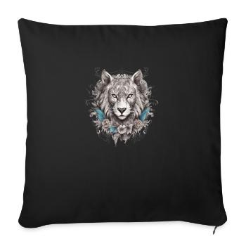 Beautiful Mystic Wild Cat - Sofa pillowcase 17,3'' x 17,3'' (45 x 45 cm) - black - Front