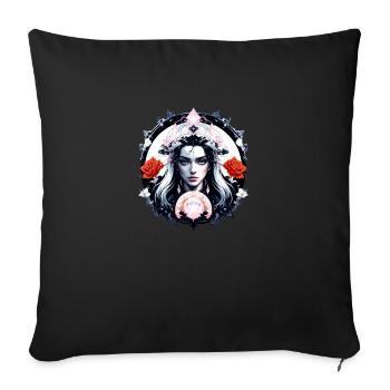 Beautiful Mysterious Women - Sofa pillowcase 17,3'' x 17,3'' (45 x 45 cm) - black - Front