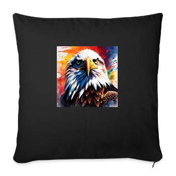 Eagle coloured - Sofa pillowcase 17,3'' x 17,3'' (45 x 45 cm) - black - Front