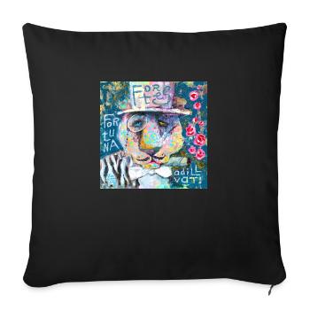 Lucky Lion - Sofa pillowcase 17,3'' x 17,3'' (45 x 45 cm) - black - Front