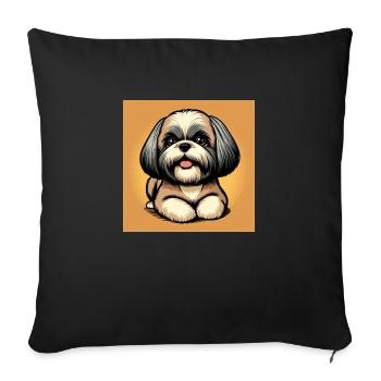 Pawsome Shih Tzu Delight - Sofakissenbezug 45 x 45 cm - Schwarz - Vorne