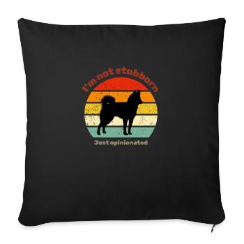 Retro Husky - Sofa pillowcase 17,3'' x 17,3'' (45 x 45 cm) - black - Front