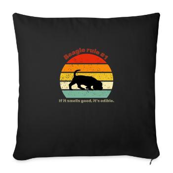 Retro Beagle - Sofa pillowcase 17,3'' x 17,3'' (45 x 45 cm) - black - Front