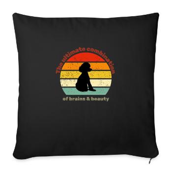 Retro Poodle - Sofa pillowcase 17,3'' x 17,3'' (45 x 45 cm) - black - Front