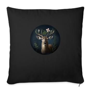 Vert cerf - Housse de coussin décorative 45 x 45 cm - noir - Devant