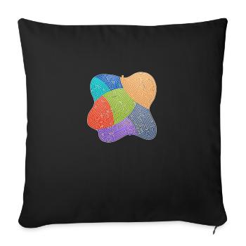 Labyrinthe 3 (fond transparent) - Housse de coussin décorative 45 x 45 cm - noir - Devant