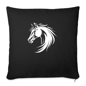 Horse - Sofa pillowcase 17,3'' x 17,3'' (45 x 45 cm) - black - Front