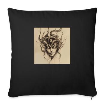Masque ancien - Housse de coussin décorative 45 x 45 cm - noir - Devant