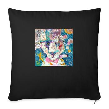 Cosmos Lion - Sofa pillowcase 17,3'' x 17,3'' (45 x 45 cm) - black - Front