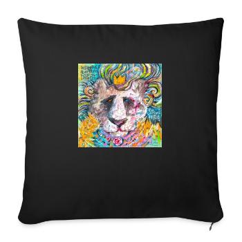 Löwe zerschmettern - Sofakissenbezug 45 x 45 cm - Schwarz - Vorne