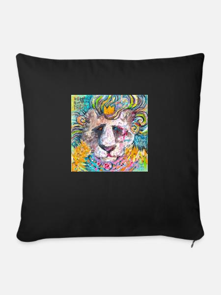 Löwe zerschmettern - Sofakissenbezug 45 x 45 cm - Schwarz