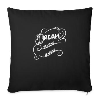 Rêver Croire Réaliser - Housse de coussin décorative 45 x 45 cm - noir - Devant