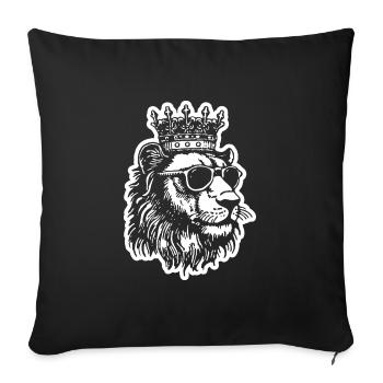 Lion Tête de Lion - Housse de coussin décorative 45 x 45 cm - noir - Devant