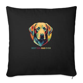 Vintage Dog Best Dog Owner - Sofa pillowcase 17,3'' x 17,3'' (45 x 45 cm) - black - Front