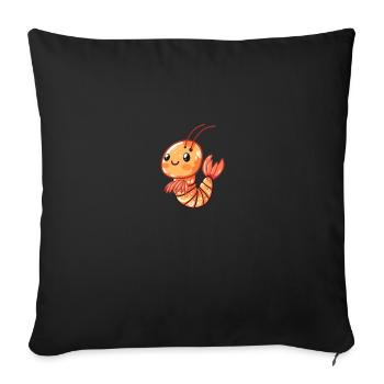 Crevettes heureuses - Housse de coussin décorative 45 x 45 cm - noir - Devant