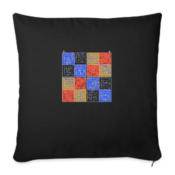 Laby Square 2 (version couleurs) - Housse de coussin décorative 45 x 45 cm - noir - Devant