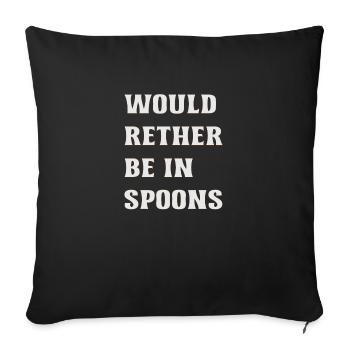 Wetherspoons Design : Préférerait être dans des cuillères - Housse de coussin décorative 45 x 45 cm - noir - Devant