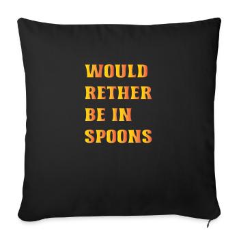 Wetherspoons Design : Préférerait être dans des cuillères - Housse de coussin décorative 45 x 45 cm - noir - Devant