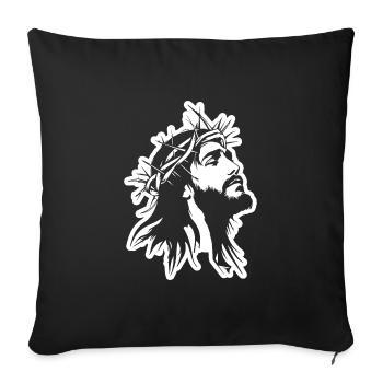 Jésus-Christ Catholique Religion Christianisme - Housse de coussin décorative 45 x 45 cm - noir - Devant