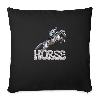 Springreiter Chrom 1 - Sofakissenbezug 45 x 45 cm - Schwarz - Vorne