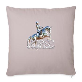 Springreiterin Chrom 2 - Sofakissenbezug 45 x 45 cm - helles Taupe - Vorne