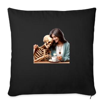Gourmet Skeleton - Skeletal Feast - Sofa pillowcase 17,3'' x 17,3'' (45 x 45 cm) - black - Front