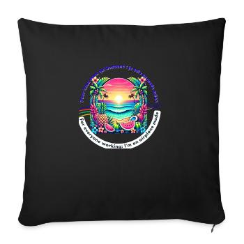 Urlaub ohne WLAN - Sofakissenbezug 45 x 45 cm - Schwarz - Vorne