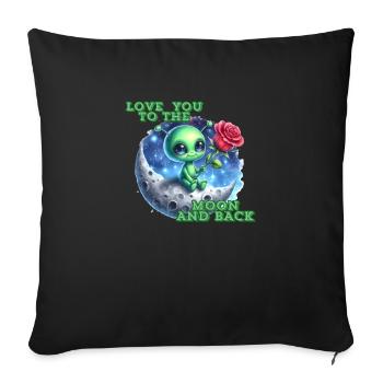 LOVE YOU TO THE MOON AND BACK. - Sofa pillowcase 17,3'' x 17,3'' (45 x 45 cm) - black - Front