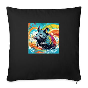 Couleur du rat - Housse de coussin décorative 45 x 45 cm - noir - Devant