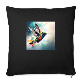Kolibri farbig - Sofakissenbezug 45 x 45 cm - Schwarz - Vorne