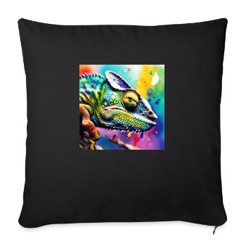 Chameleon coloured - Sofa pillowcase 17,3'' x 17,3'' (45 x 45 cm) - black - Front