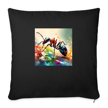 Ant coloured - Sofa pillowcase 17,3'' x 17,3'' (45 x 45 cm) - black - Front