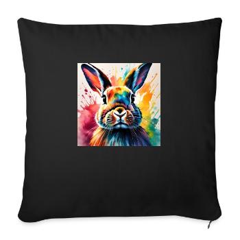 Hare - Sofa pillowcase 17,3'' x 17,3'' (45 x 45 cm) - black - Front