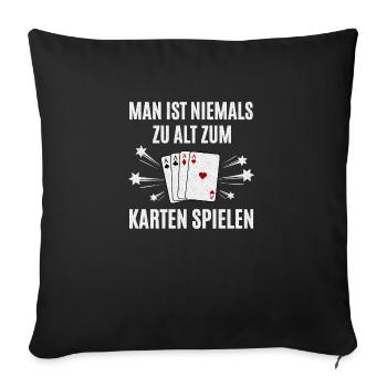 Play at cards - Sofa pillowcase 17,3'' x 17,3'' (45 x 45 cm) - black - Front