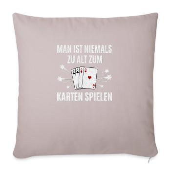 Play at cards - Sofa pillowcase 17,3'' x 17,3'' (45 x 45 cm) - light taupe - Front