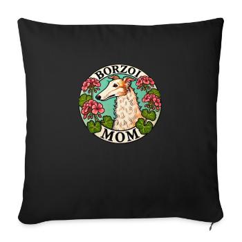 Borzoi Mom - Sofa pillowcase 17,3'' x 17,3'' (45 x 45 cm) - black - Front